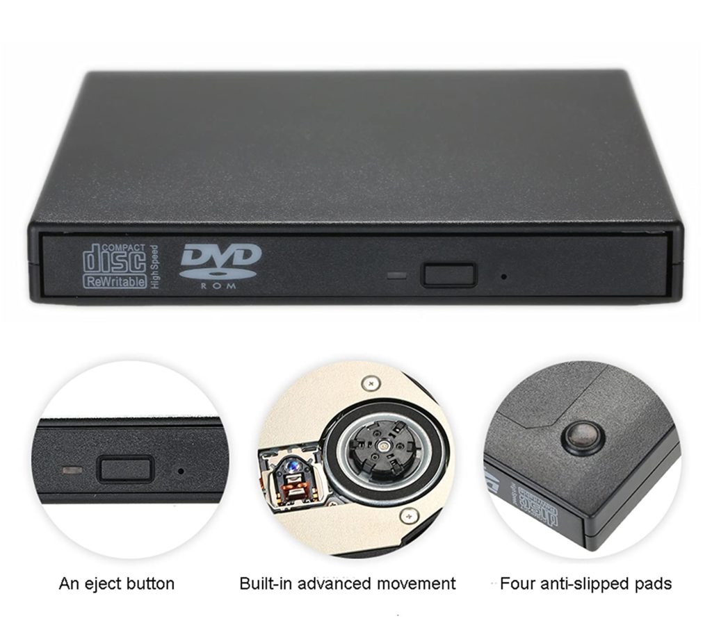 External USB 2.0 CD/DVD-RW(Read-Write) Drive for Laptop, Desktop ...