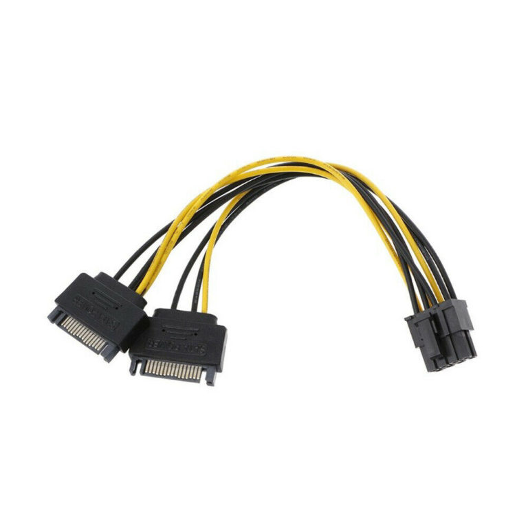 1pcs Dual 15 Pin SATA Male To PCIe PCI-E Express 8 Pin (6+2) Male Video ...