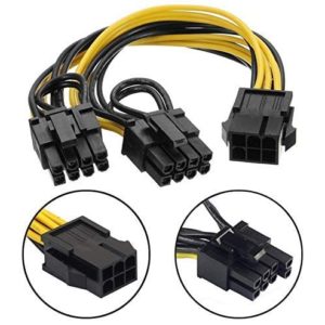 6Pin PCI Express to Dual PCIE 8 (6+2) Pin Power Cable - CMIMI 500 LEKE