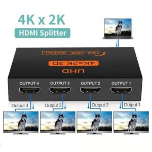 1 in 4 Out HD 1080P 3D 1.4 HDMI Splitter Duplicator Amplifier Switch AC Adapter - CMIMI 1200 LEKE
