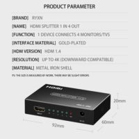 1 in 4 Out HD 1080P 3D 1.4 HDMI Splitter Duplicator Amplifier Switch AC Adapter - CMIMI 1200 LEKE - Image 7