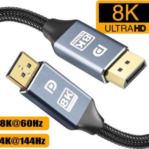 8K DisplayPort to DisplayPort DP to DP Cable 1.4 VERSION with 8K 60Hz Male to Male up to 32.4Gbps Support HDR - CMIMI 1900 LEKE
