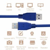 USB 3.0 Male to Male Cable Cord for Data Transfer Hard Drive BLUE - CMIMI 300 LEKE - Image 3