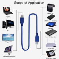 USB 3.0 Male to Male Cable Cord for Data Transfer Hard Drive BLUE - CMIMI 300 LEKE - Image 2