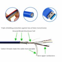 USB 3.0 Male to Male Cable Cord for Data Transfer Hard Drive BLUE - CMIMI 300 LEKE - Image 5