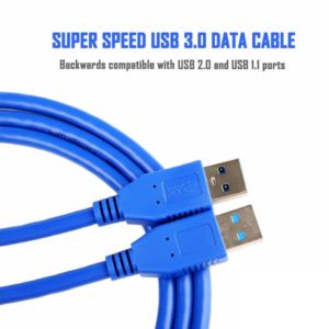 USB 3.0 Male to Male Cable Cord for Data Transfer Hard Drive BLUE - CMIMI 300 LEKE