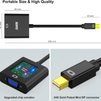 Mini DisplayPort to VGA Adapter, Mini DP Display Port to VGA (Thunderbolt Compatible) Male to Female Adapter - CMIMI 600 LEKE - Image 5