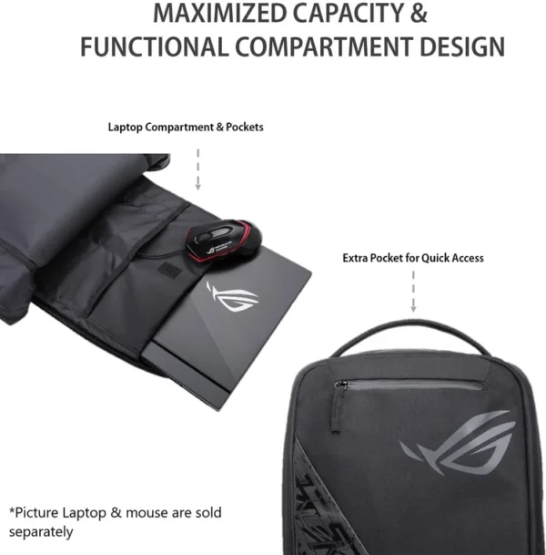 Asus ROG Backpack BP1501G 17" Black - Image 7