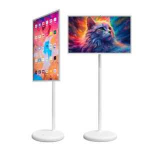 Smart Touch Screen 27inch Rollable LED 6GB 128GB White Rechargeable Battery Mobile Smart Screen Android 13 OS