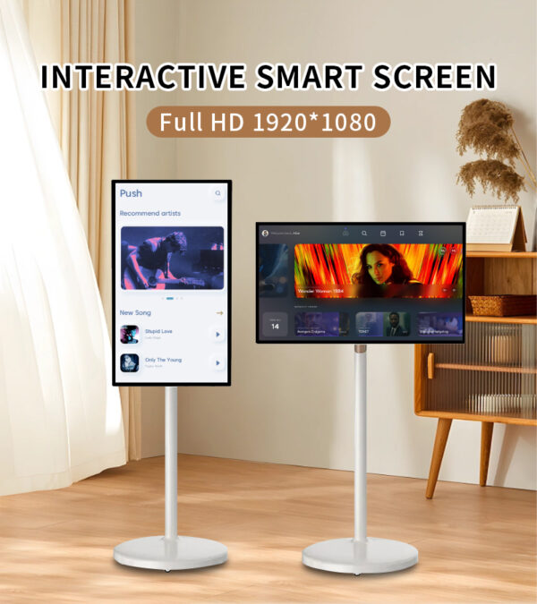 Smart Touch Screen 27inch Rollable LED 6GB 128GB White Rechargeable ...