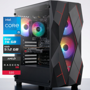 CORE I 5 6500 - RAM 16 GB DDR4 - SSD 512 GB NVME - RX 550 4 GB - AEROCOOL VOLCAN